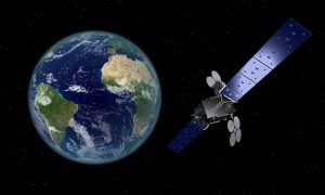 Artist's depiction of YahSat's Al Yah-3 satellite. Picture courtesy of YahSat.