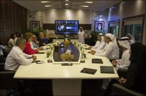 NASA Administrator Charles Bolden, leading a US delegation (left), meets with officials of the Mohammed bin Rashid Space Centre in Dubai, UAE. Photograph courtesy of the Mohammed bin Rashid Space Centre.