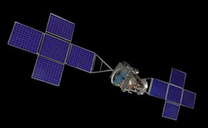 An artist's conception of a Zohreh communications satellite that Russia was to build for Iran in 2005. Image courtesy of Gunter's Space Page, http://space.skyrocket.de/doc_sdat/zohreh-1.htm