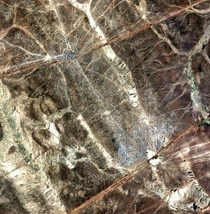 Rubkan, Syria, taken on 16 April 2016 by UrtheCast's Deimos-2 satellite. Over 10,000 Syrians currently inhabit this camp. Credits: UrtheCast.