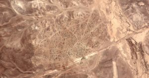 Image of refugee camp at the Syrian-Jordanian border taken by UrtheCast's Deimos-2 remote sensing satellite. Credits: UrtheCast.