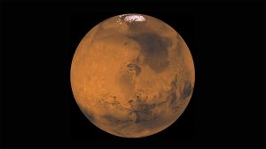 Mars, the Red Planet. Picture courtesy of the Jet Propulsion Laboratory and NASA.